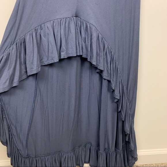 Express Sleeveless Hi Low Ruffle Blue Maxi Dress - Picture 8 of 10